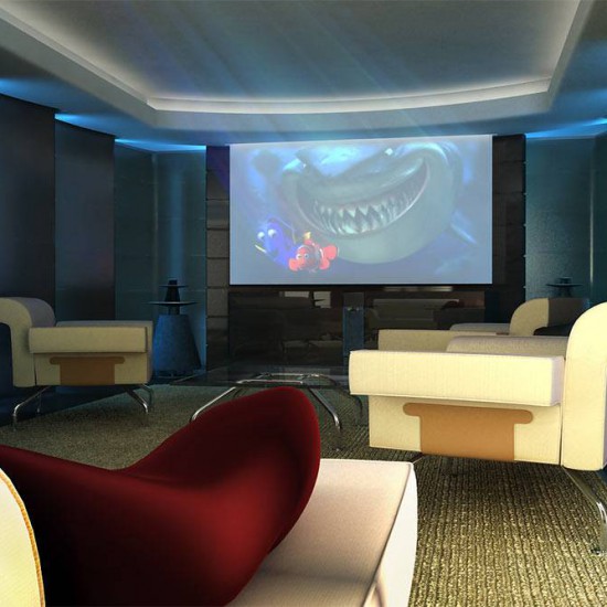 INTERIORISMO RESIDENCIAL Y DISEÑO INTERIOR DE SALA DE CINE EN PUERTO BANUS, MARBELLA, ESPAÑA