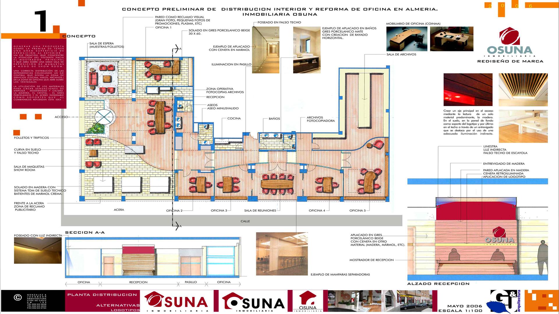 Interiorismo - Diseño Interior oficinas Inmobiliaria Osuna en Almería 