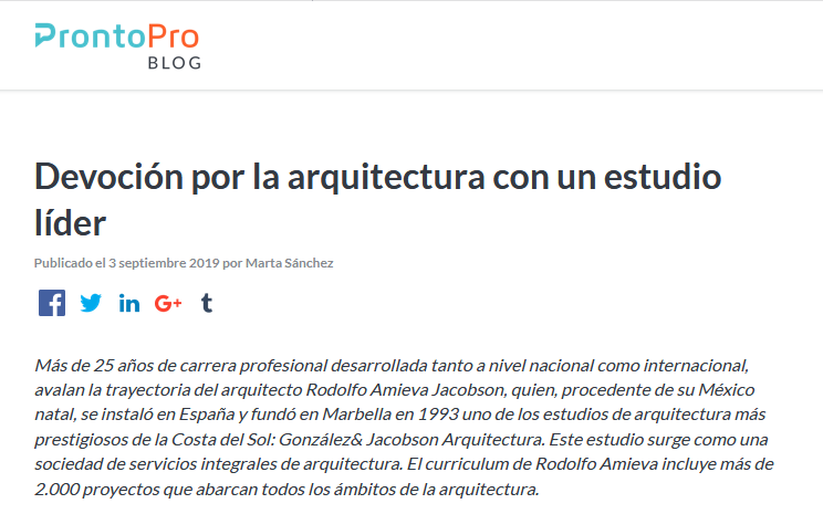 Gonzalez & Jacobson Arquitectura en Pronto Pro 
