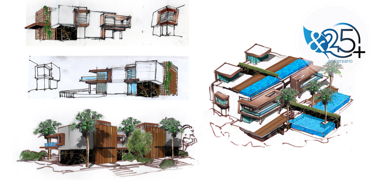 Primeros Croquis para Setune Diseno Gonzalez & Jacobson Arquitectura