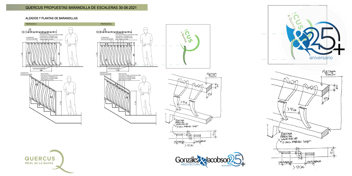 Concepto de diseño para Barandilla escalera Quercus Diseno Gonzalez & jacobson Arquitectura