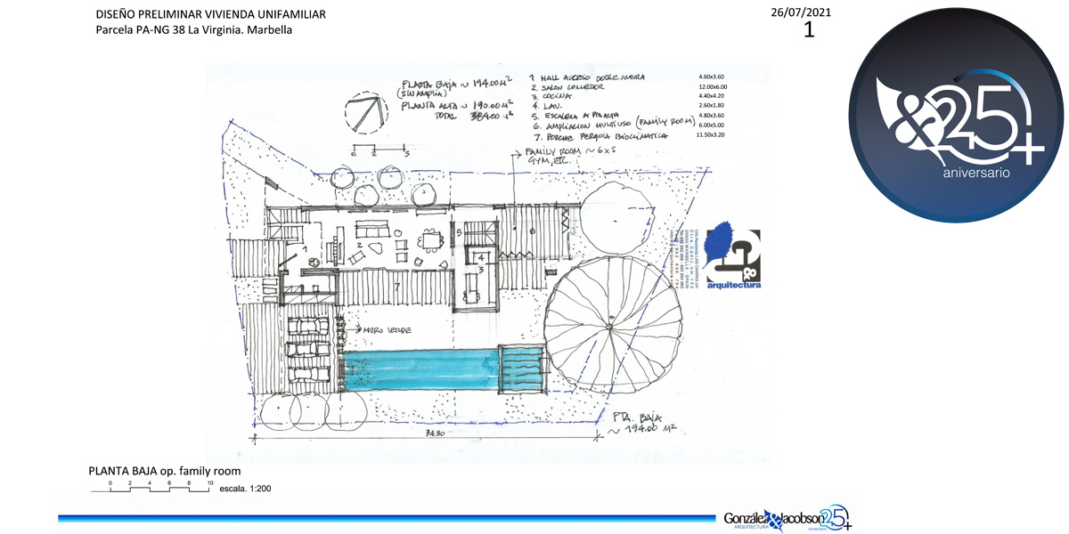 Concepto de diseño para Villa en la Virginia Marbella Gonzalez & Jacobson Arquitectura