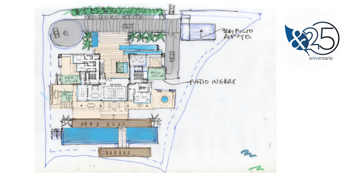 Croquis para villa en Marbella - Gonzalez & Jacobson Arquitectura