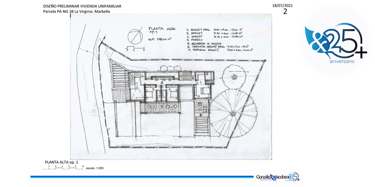 Diseno preliminar para Villa moderna en la Virginia Marbella Diseno Gonzalez & Jacobson Arquitectura