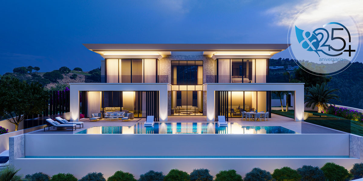 Diseno moderno para Villa en La Quinta Benahavis Diseno Gonzalez & Jacobson Arquitectura