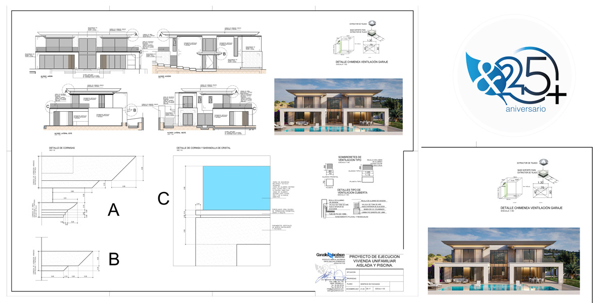 Propuesta de acabados para Villa unifamiliar en Benahavis Gonzalez & Jacobson Arquitectura