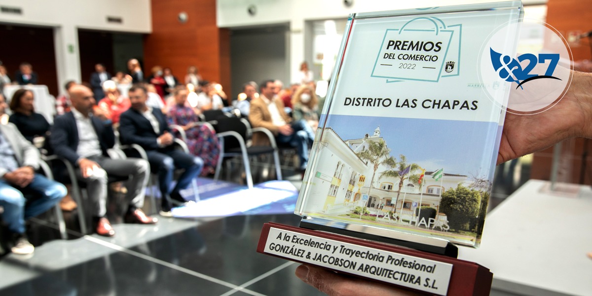 Premios al Comercio 2022 Ayto. de Marbella Dto Las Chapas. Gonzalez & Jacobson Arquitectura