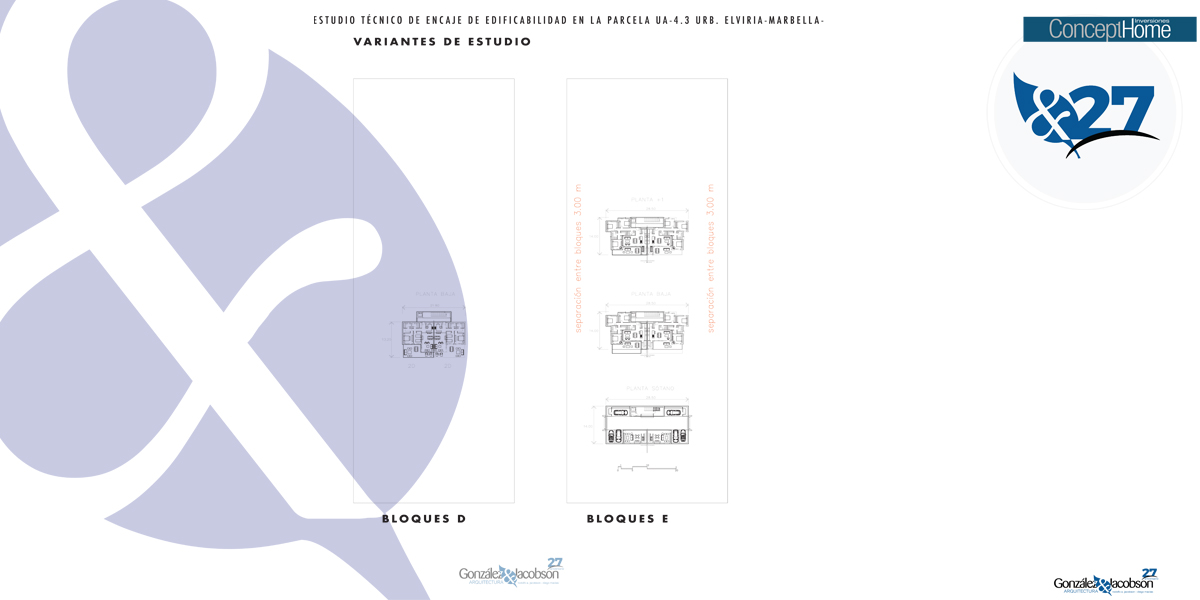 Encaje de edificabilidad Elviria, Concept homes - Gonzalez & Jacobson Arquitectura