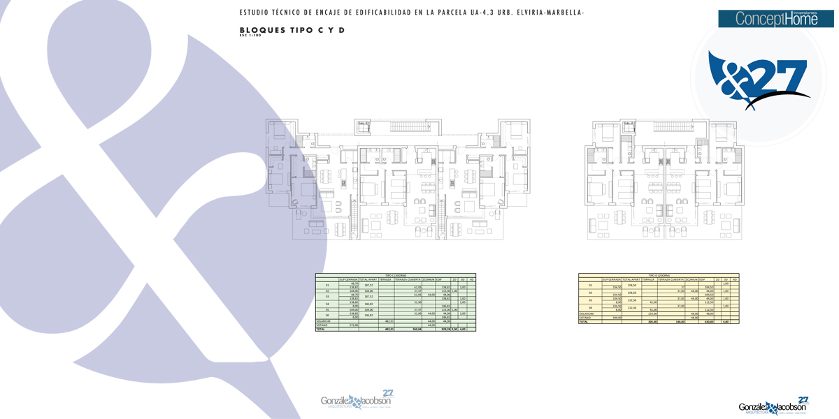 Encaje de edificabilidad Elviria, Concept homes - Gonzalez & Jacobson Arquitectura
