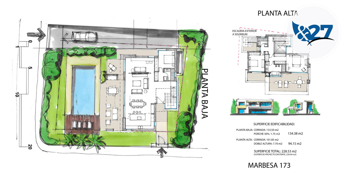 Diseno para Villa en Marbesa parcela 173 - Diseno Gonzalez & Jacobson Arquitectura