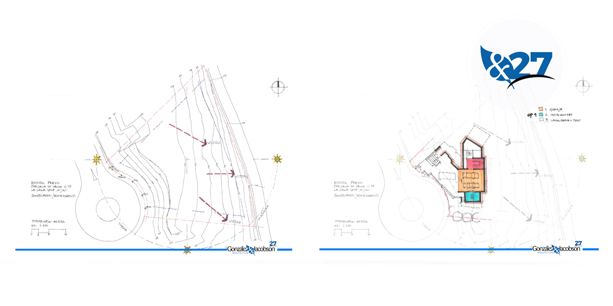 Estudio previo para vivienda en la Cala - Gonzalez & Jacobson Arquitectura