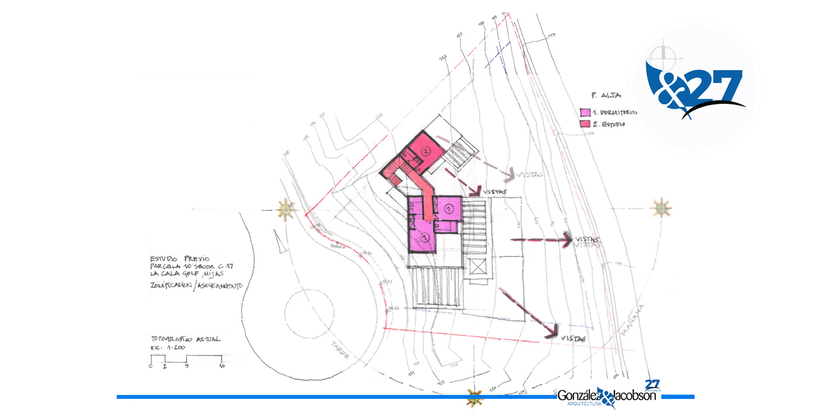 Estudio previo para vivienda en la Cala - Gonzalez & Jacobson Arquitectura