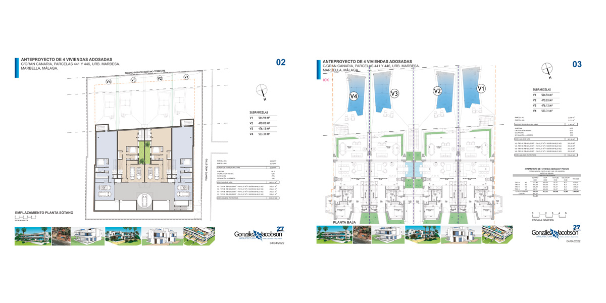 Anteproyecto 4 viviendas en Marbesa Marbella - Gonzalez & Jacobson Arquitectura