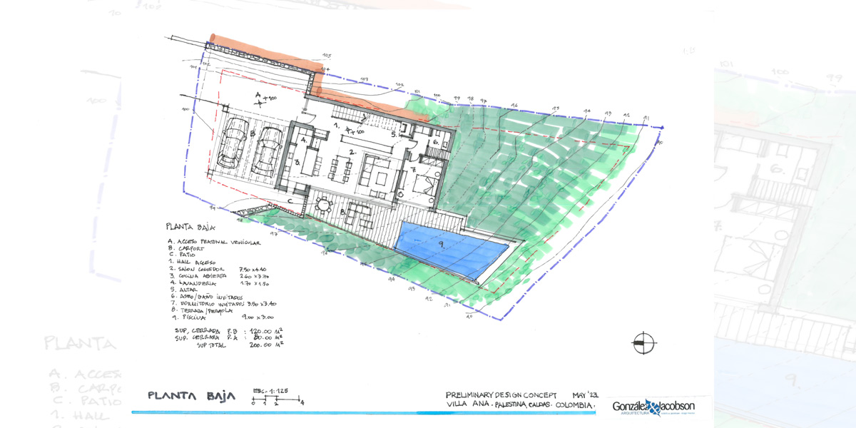 Bocetos para casa en Colombia - Gonzalez & Jacobson Arquitectura