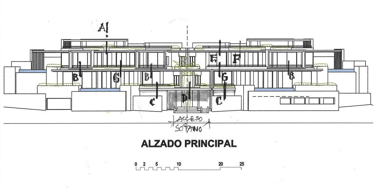 Diseno de aleros para villa en Marbella. Gonzalez & Jacobson Arquitectura