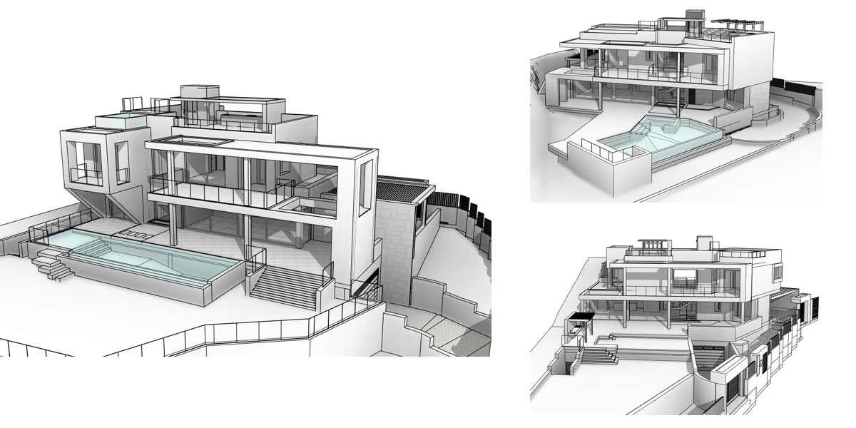 Bim en la elaboración de proyectos. Villas en lomas de Marbella. Gonzalez & Jacobson Arquitectura