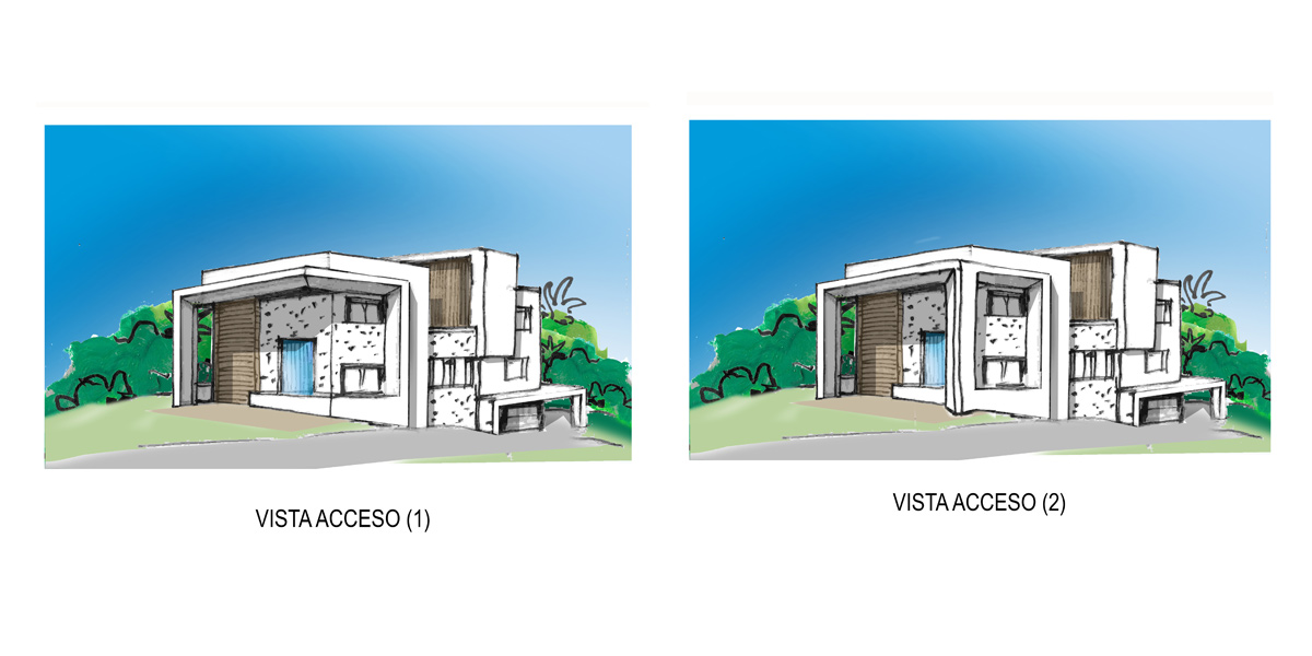 Primeros croquis Casa Maggie en Elviria Marbella. Diseño González & Jacobson Arquitectura