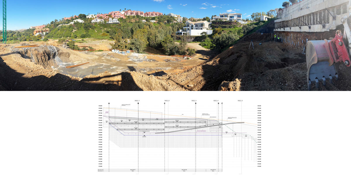 Muro de contención para villa en Benahavis