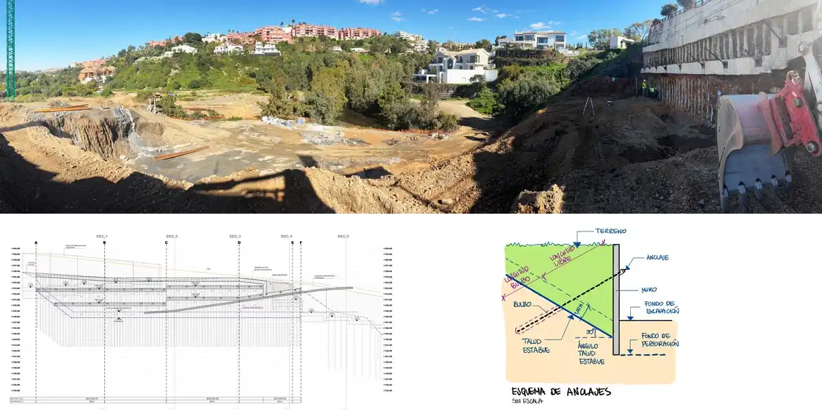 Muro de contención para villa en Benahavis
