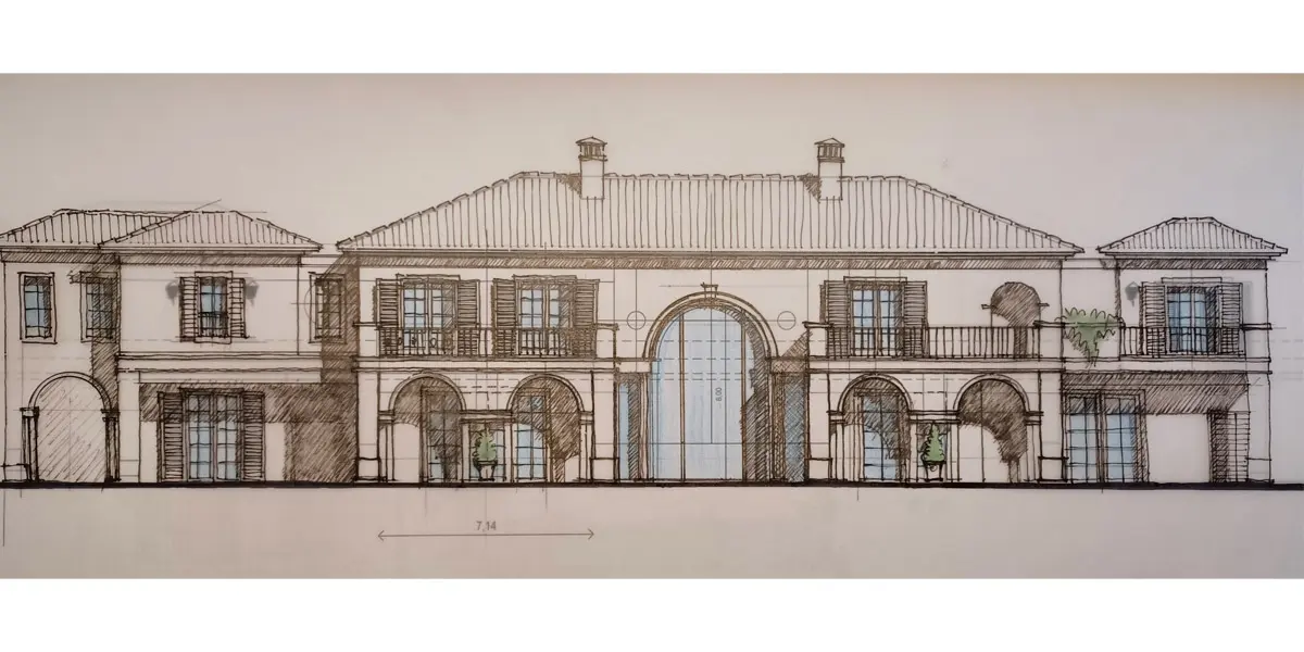 Arquitectura tradicional con aires toscanos